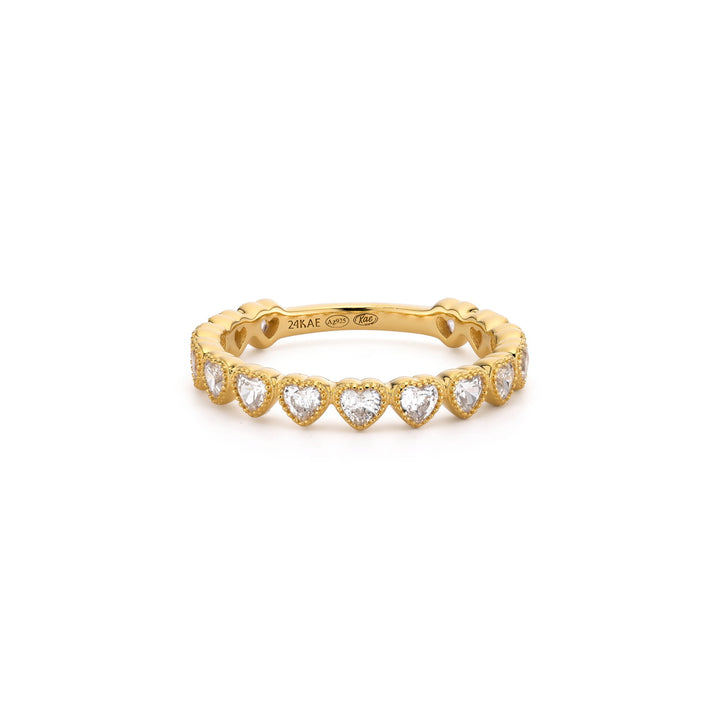 Ring met hartvormige stenen - 12492Y
