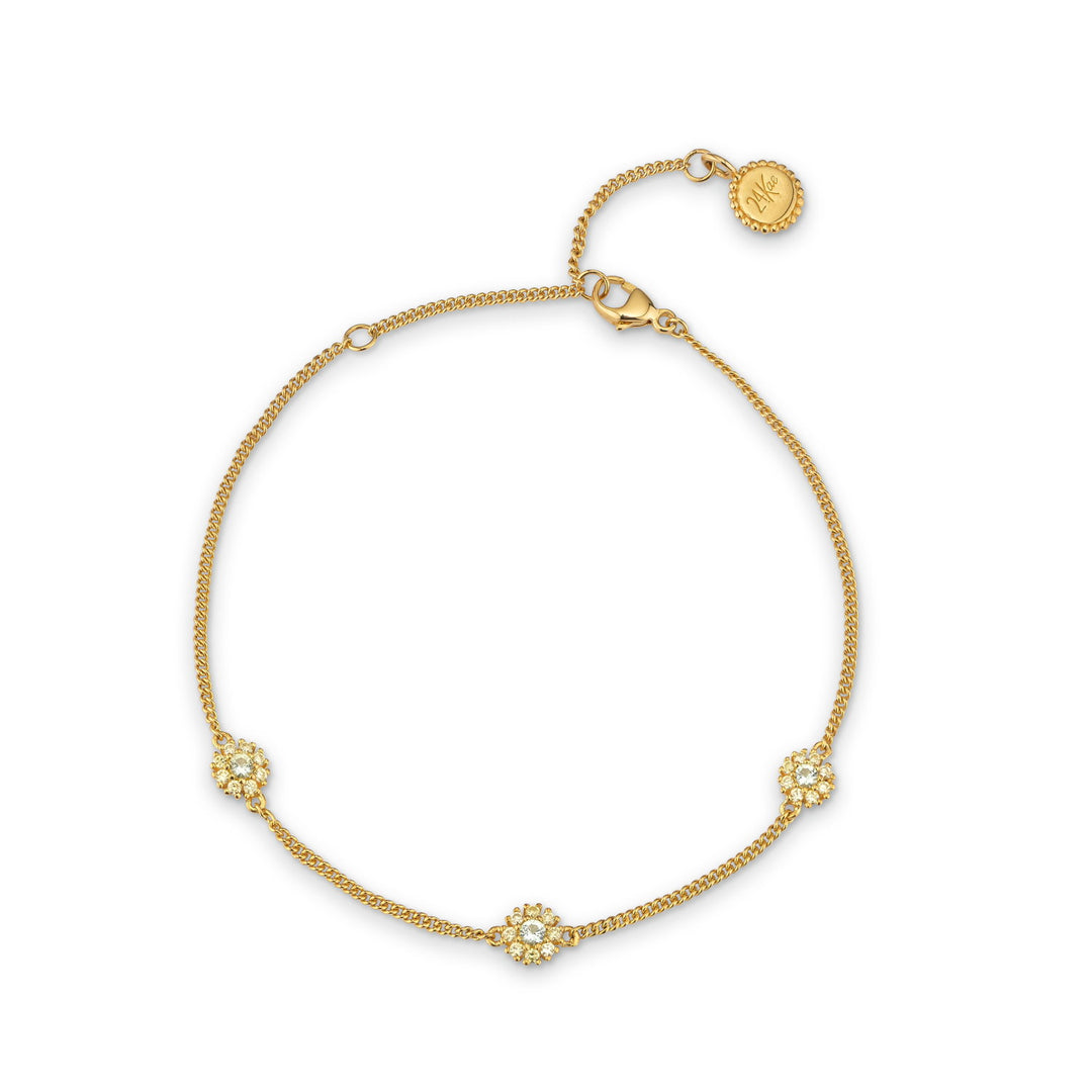 Armband met kleursteen bloemen