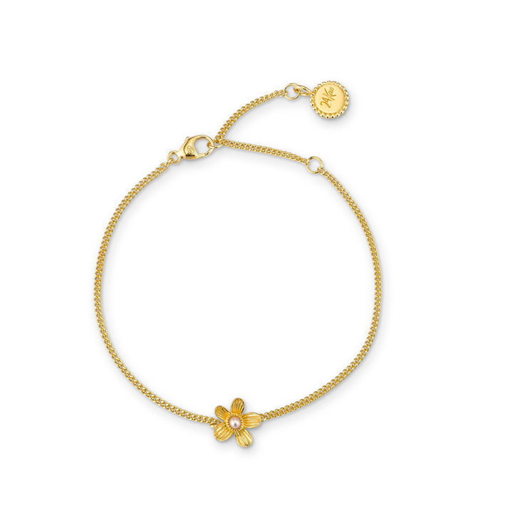 Armband met bloem en parel - 22446Y