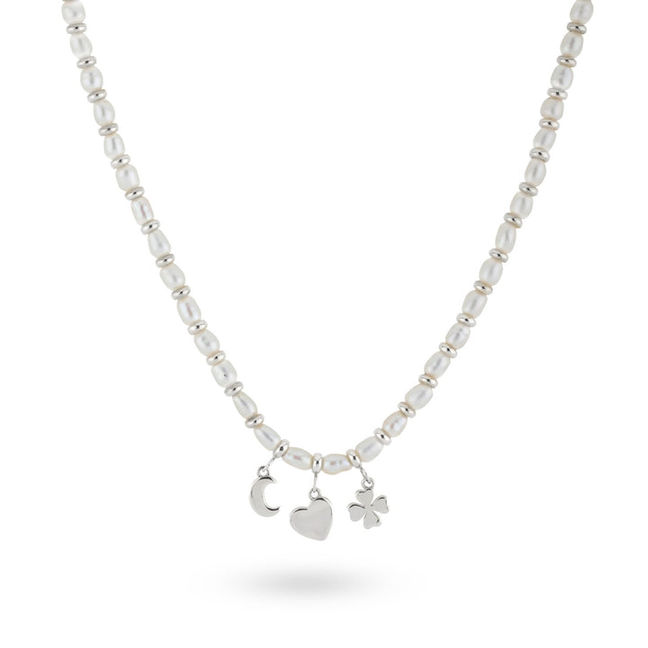 Beaded Pearl necklace with pendants - 32415S