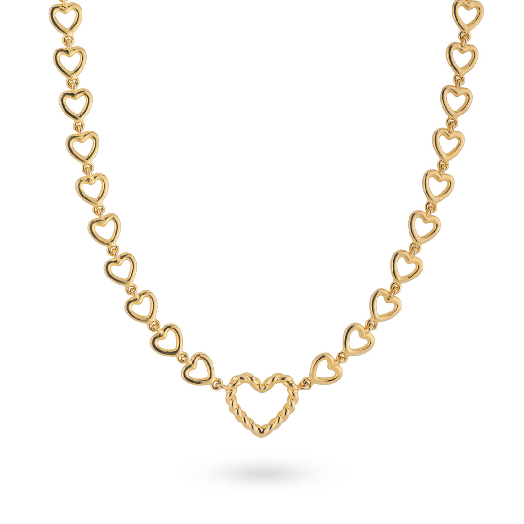 Necklace with heart shaped chain - 32445Y