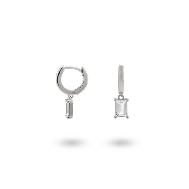 Earring hoops with pendant - 42417S