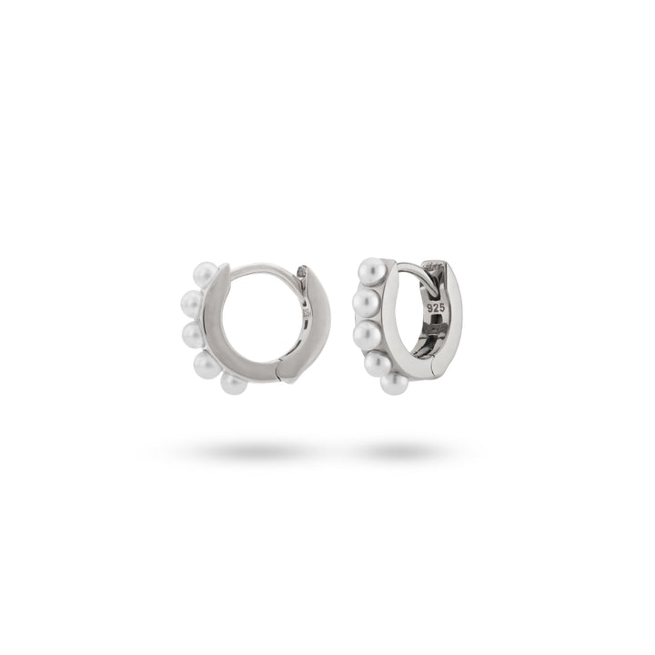 Earring hoops with pearls - 42419S