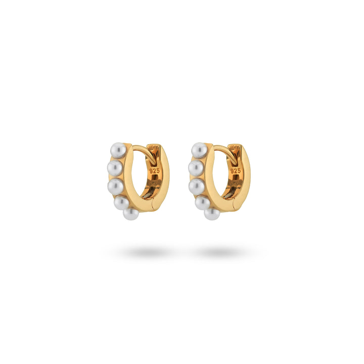 Earring hoops with pearls - 42419Y