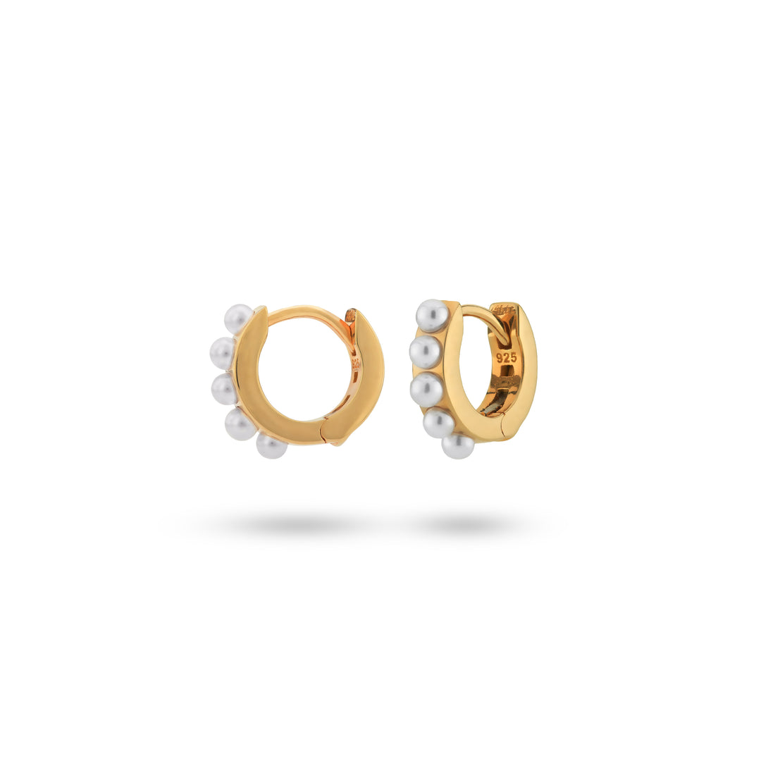 Earring hoops with pearls - 42419Y