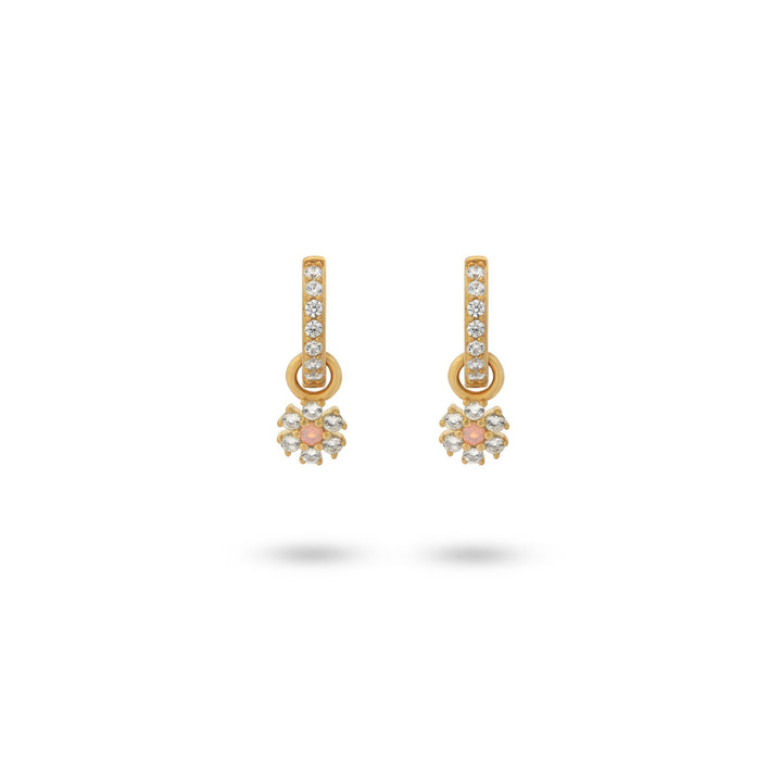 Earring with flower pendant - 42438Y