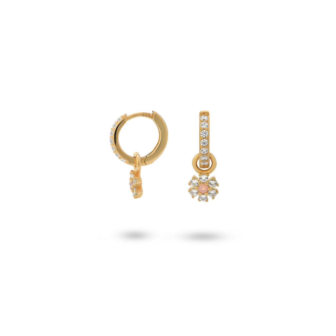 Earring with flower pendant - 42438Y