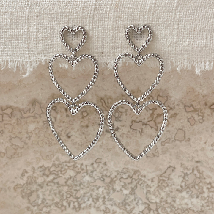 Heartshaped statement earrings - 42442S