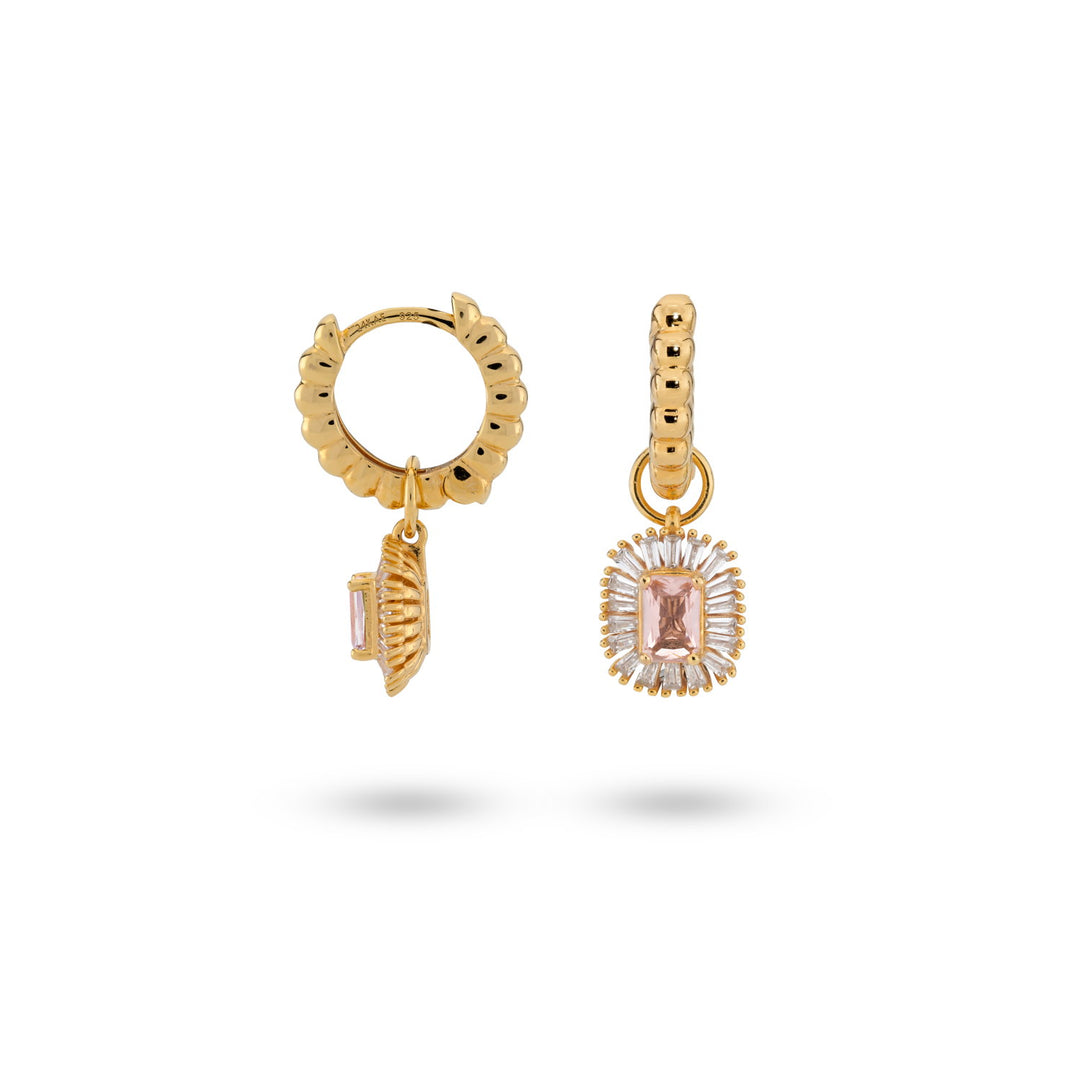 Earrings with structure and pendant - 42453Y