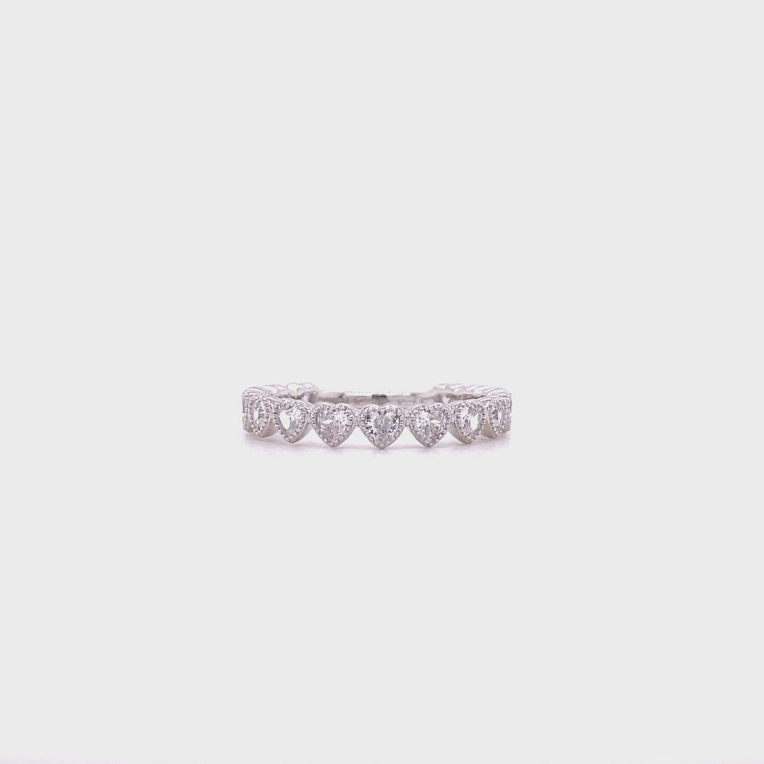 Ring met hartvormige stenen - 12492S