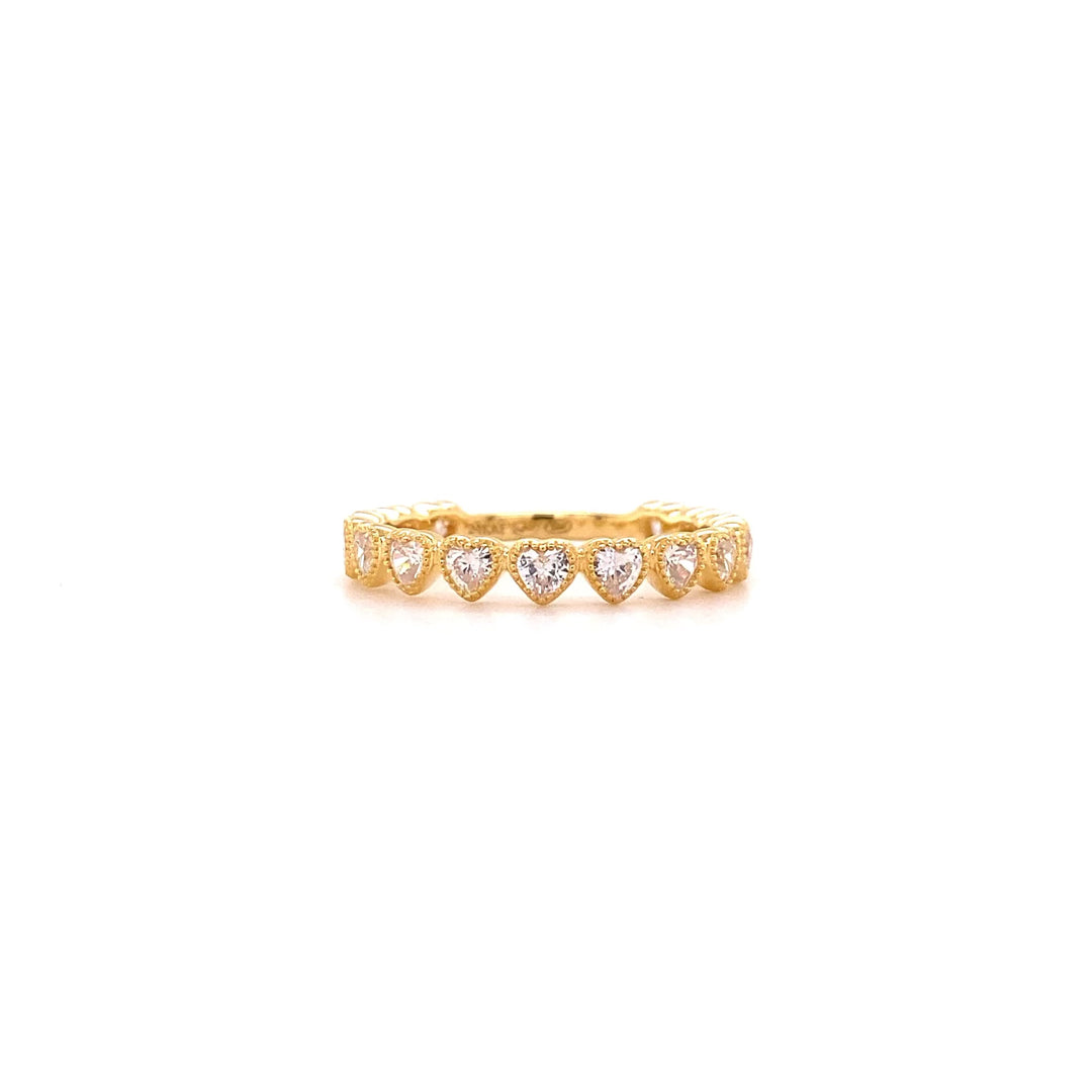 Ring met hartvormige stenen - 12492Y