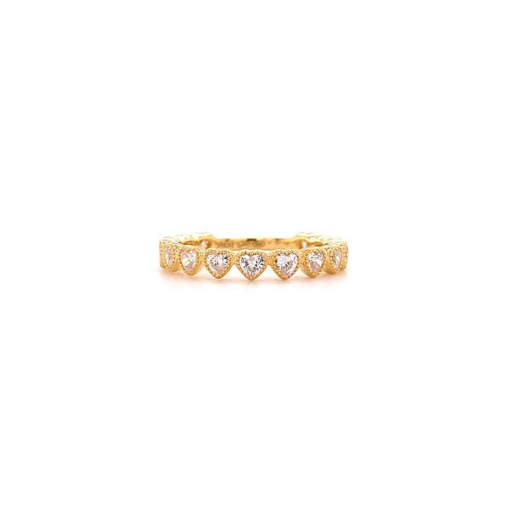 Ring met hartvormige stenen - 12492Y