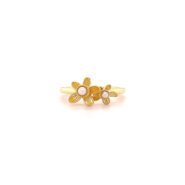 Ring with pearls and flowers - 12488Y