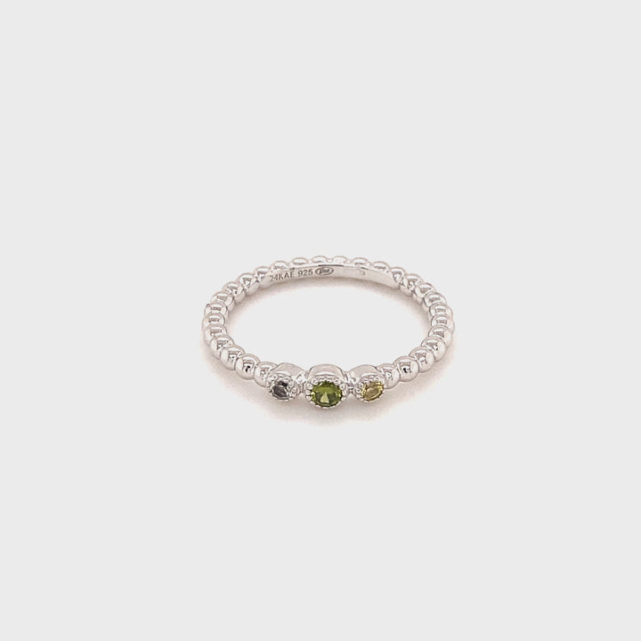 Ring with colored stones and structure - 12471S