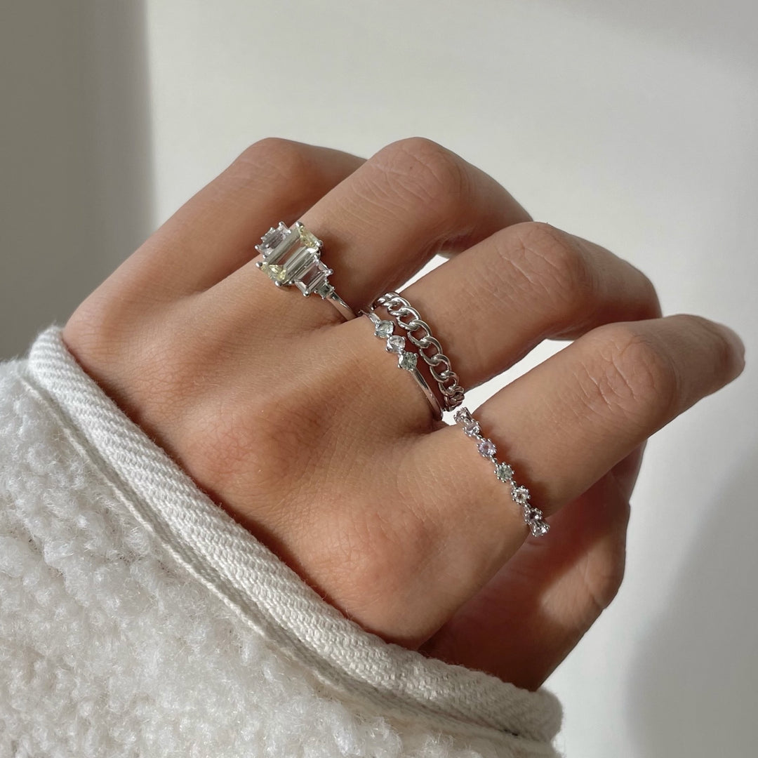 Ring with colored stones