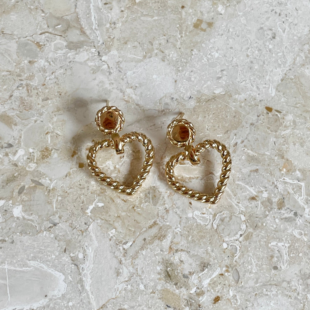 Statement Earrings heart shaped - 42405Y