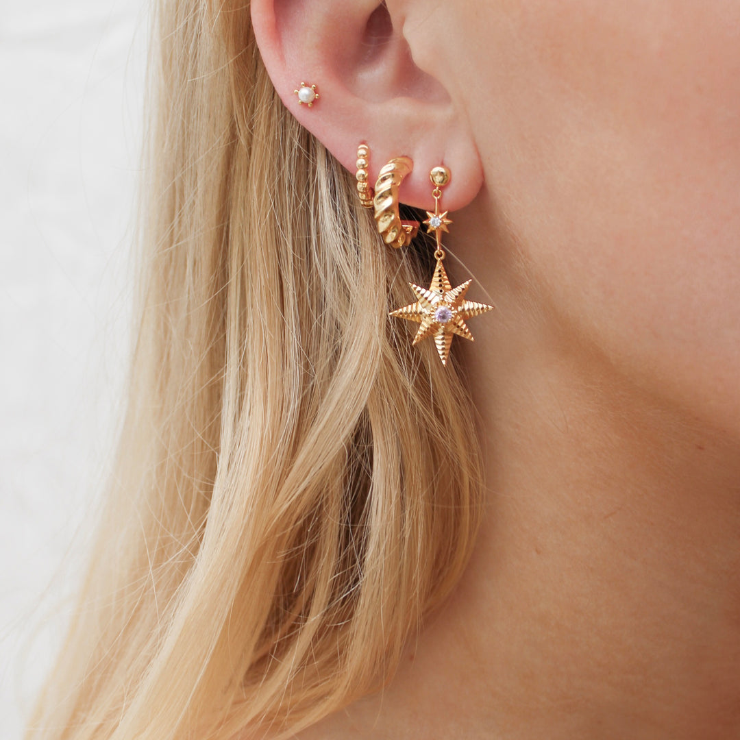 Earring hoops bubble structure - 42414Y