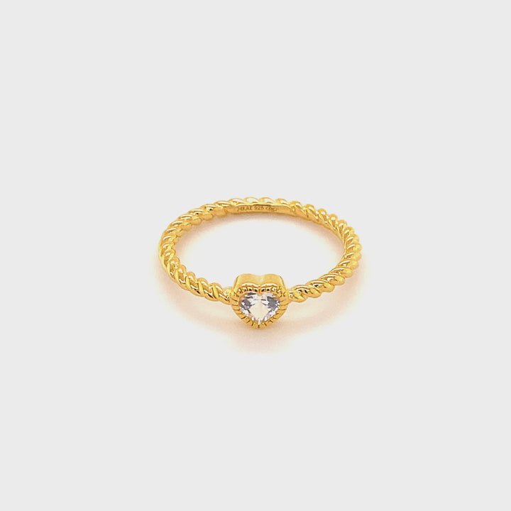 Ring with heart shaped stone - 12417Y
