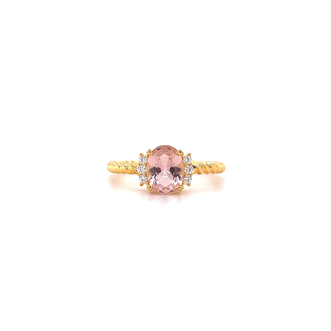 Ring met kleurstenen en structuur - 12454Y