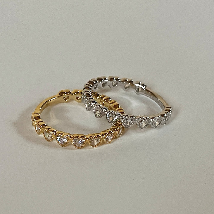 Ring met hartvormige stenen - 12492Y
