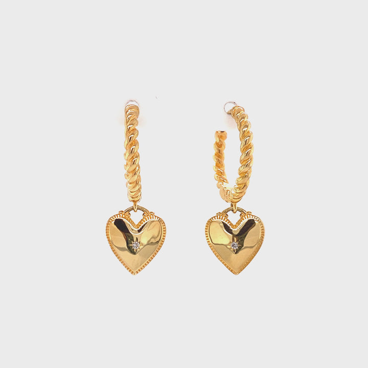 Earrings heart shaped - 42404Y