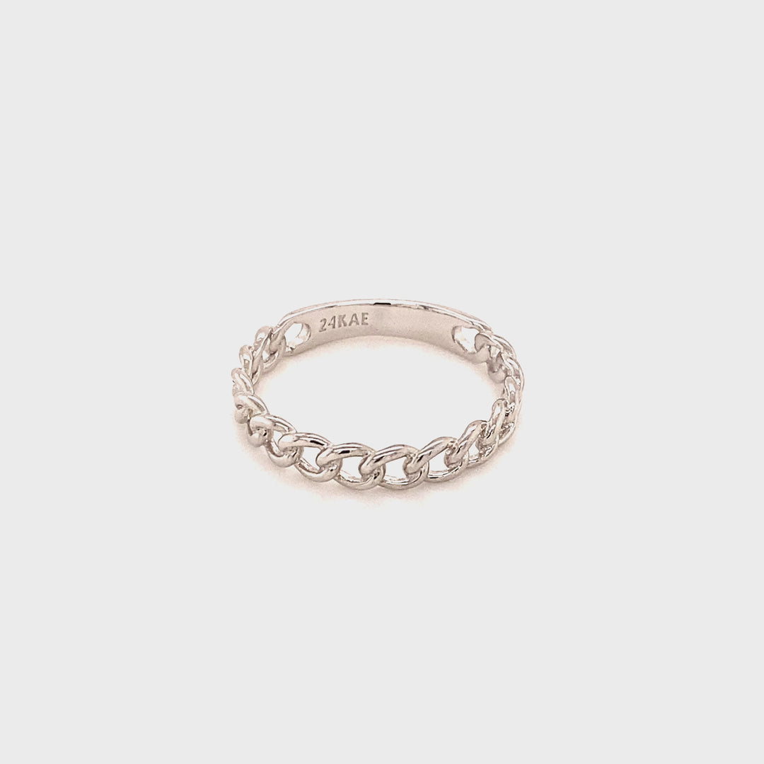 Ring met ketting structuur - 12421S