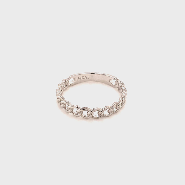 Ring met ketting structuur - 12421S