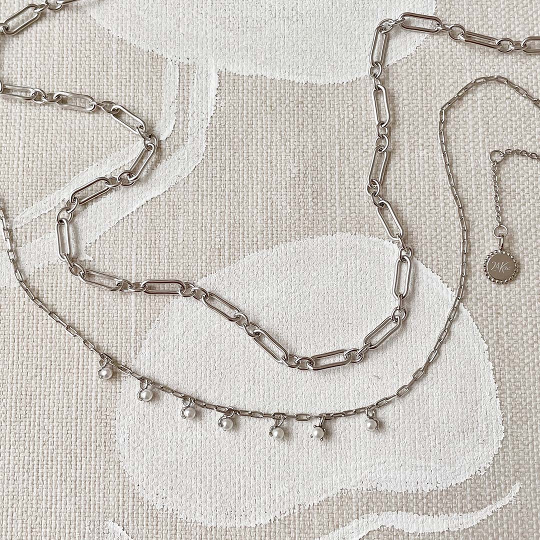 Chain Necklace with pearls - 32404S