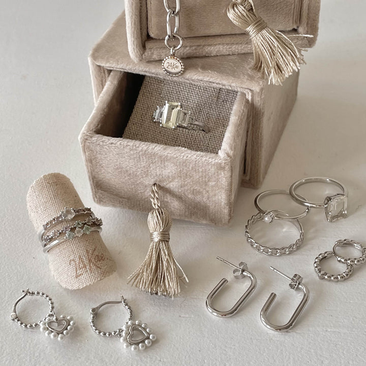 24Kae Statement Oorbellen  - 925 Sterling zilver gerhodineerd  42407S